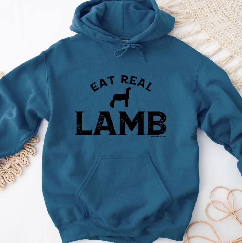 Printed pattern Eat Real Lamb Hoodie (S-3XL) Unisex - Multiple Colors!