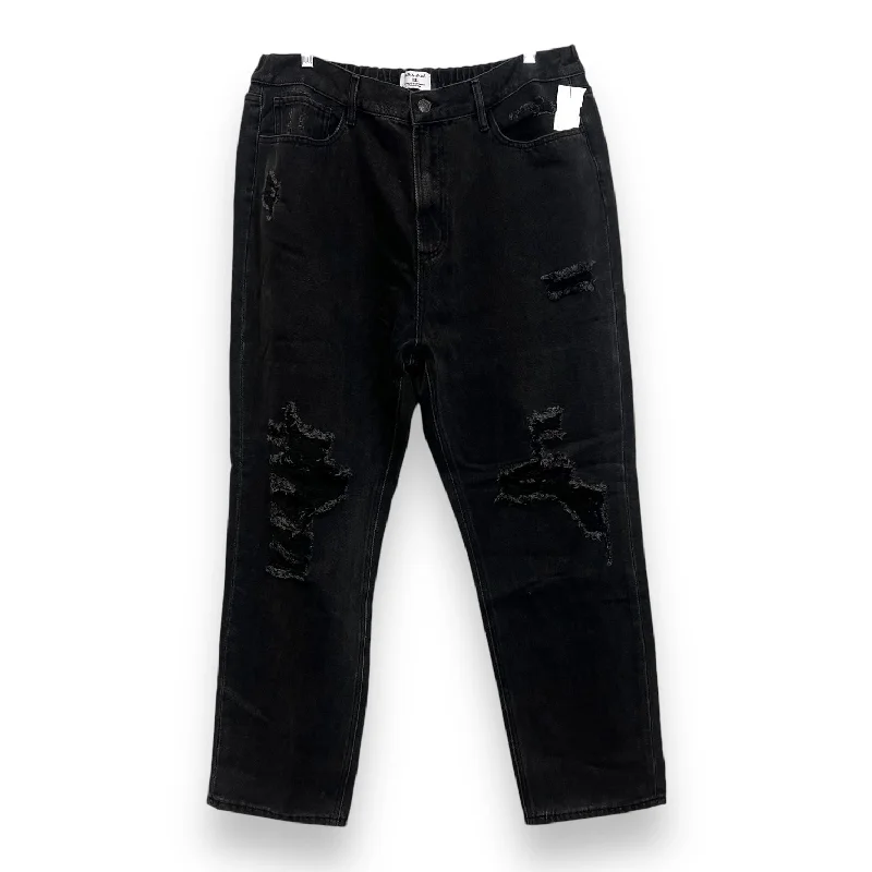 Sports Trend Jeans Wide Leg By White Birch In Black Denim, Size: 1x