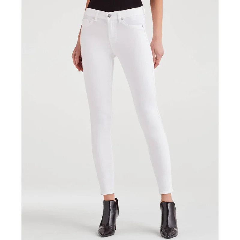 Luxury And Elegant Mid Rise Ankle Skinny Jean In Clean White