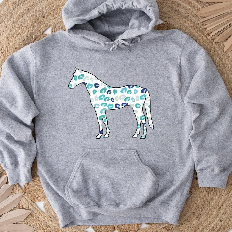 Easy Chic Turquoise Cheetah Horse Hoodie (S-3XL) Unisex - Multiple Colors!