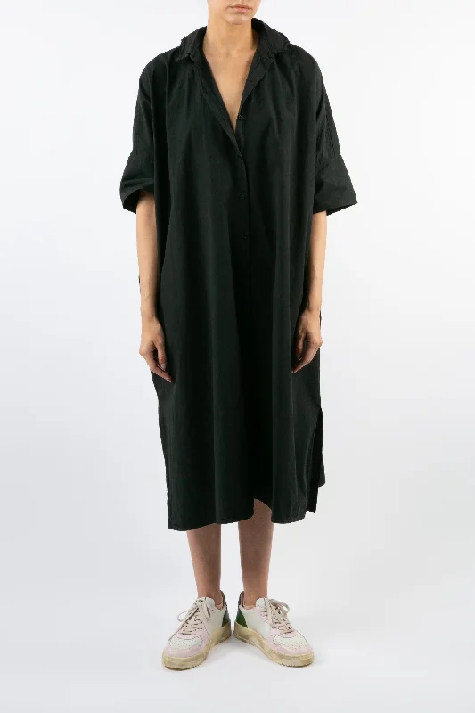 Soft Layers Cotton Black Dress