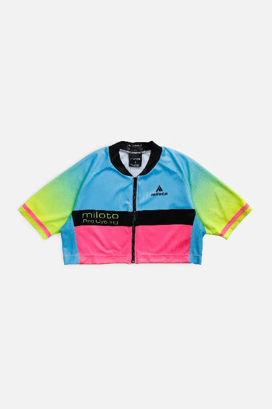 Celebrity Style Rework Crop Cycling Jersey - S