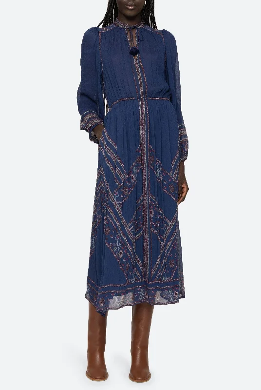 Chic Lounge Valeria Print Navy Dress