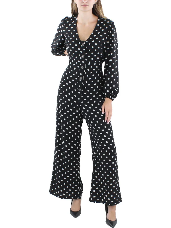 Easy Fashion Womens Polka Dot Wide Leg Jumpsuit