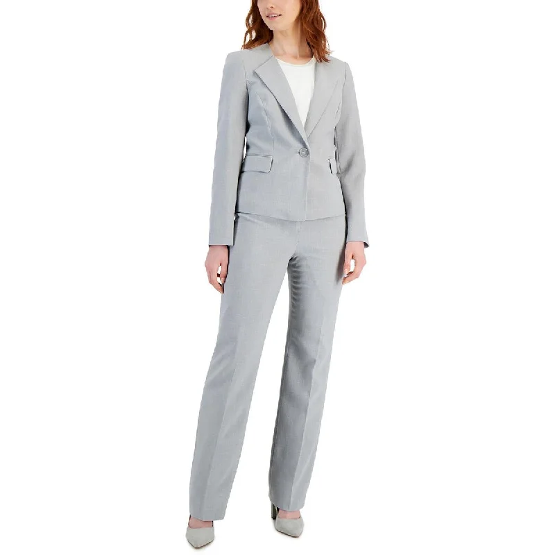 Elegant Wear Le Suit Womens Petites Woven Textured One-Button Blazer